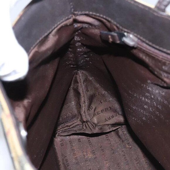 BURBERRY Nova Check Tote Bag PVC Beige Auth 104293 - Picture 12 of 16